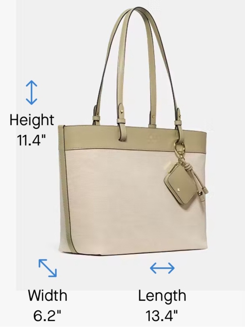 Kate Spade Tessa Canvas Large Tote Bag with Coin Purse Charm - Picture 2 of 5
